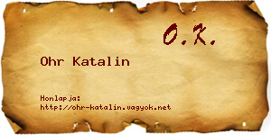 Ohr Katalin névjegykártya